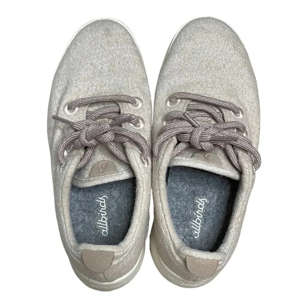 Allbirds Women’s Sneakers The Wool Runner Tennis Shoe Beige Size 6